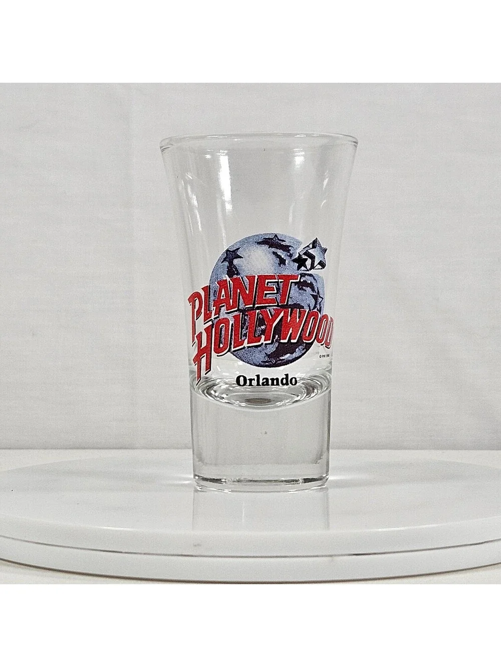 Vintage Planet Hollywood Orlando Shot Glass Souvenir Collectible Barware Clear